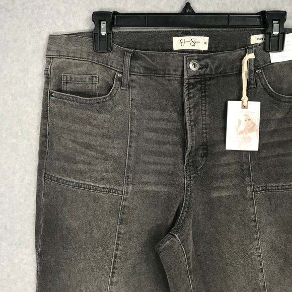 Jessica Simpson Bootcut Button Fly Jeans Size 32 Flirt Straight Crop Ankle Flare - Picture 4 of 15